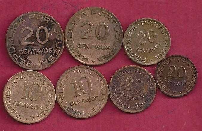 MOEDAS Moçambique  7 de  20 cent e 10 centavos