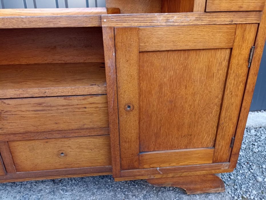 Drewniana toaletka PRL Art deco