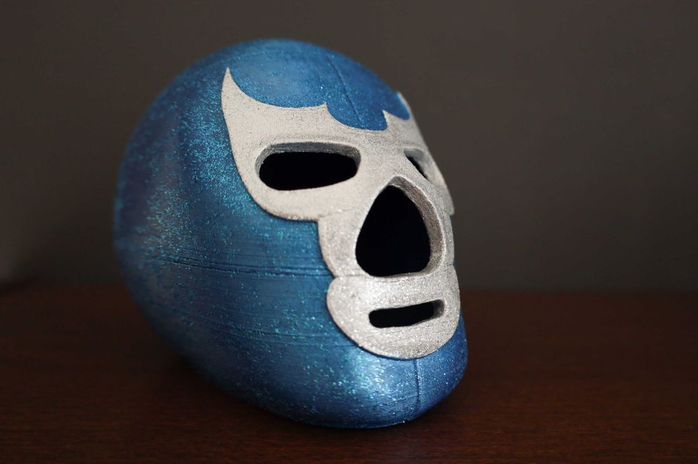Blue Demon Maska Luchador Wrestler Mexico druk 3D