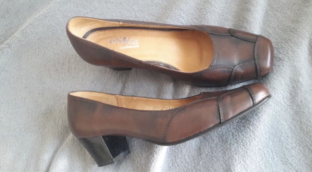 Buty damskie eSKa z naturalnej skóry brązowe 37