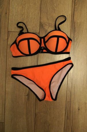 modny pomaranczowy kostium kapielowy triangle pomaranczowe bikini 36S