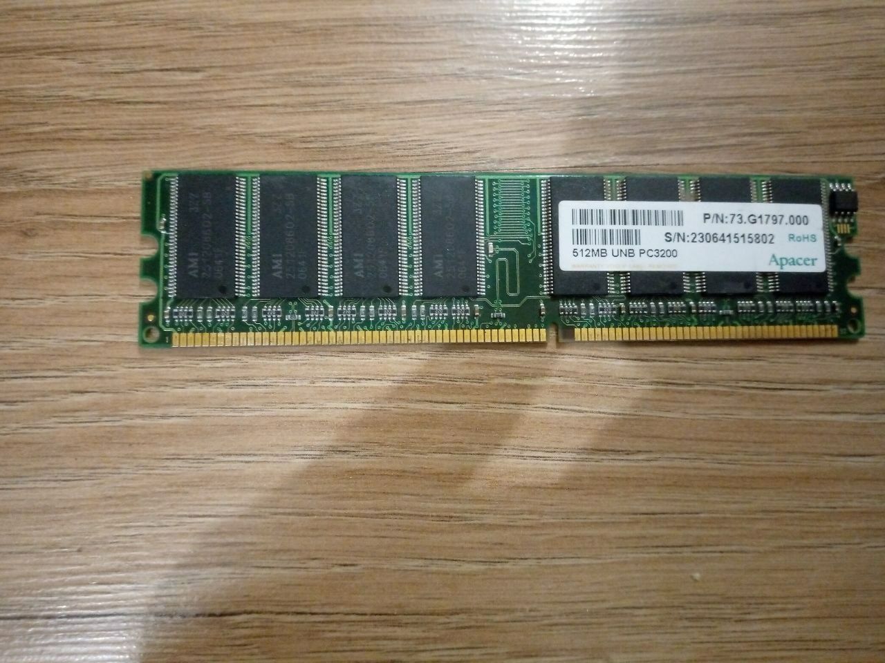 Оперативна пам'ять 512МB UNB PC3200, DDR 1