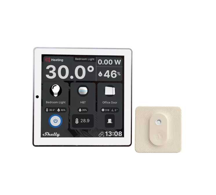 Shelly Wall Display Ecrã de Parede de 4'' + Sensor BLU H&T