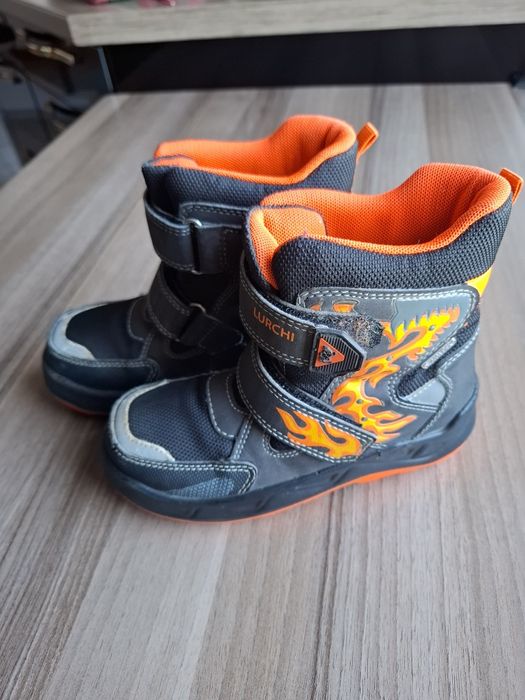 Buty chłopięce, wysokie, jesienno-zimowe, świecące