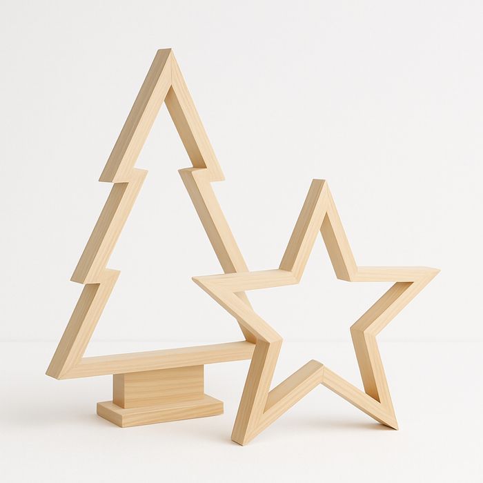 Drewniane gwiazdy, choinki - wszystko po 25 zl