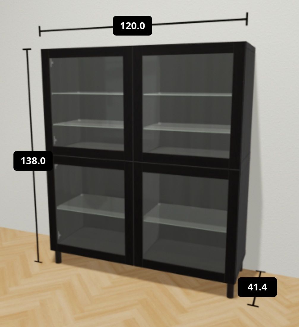 2 móveis Besta - IKEA - com portas em vidro