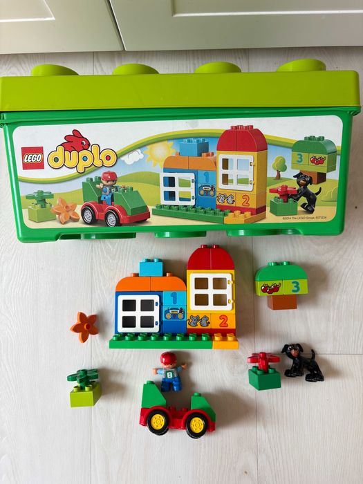 duży zestaw LEGO DUPLO 72 el 10572 pudełko 4 zwierzątka 3 figurki