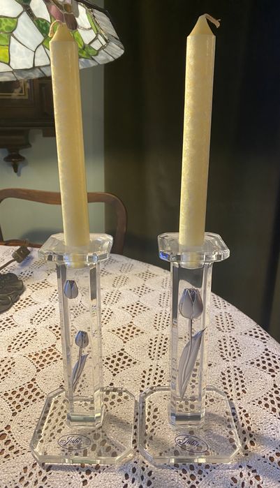 Kryształowe świeczniki  Huta Julia