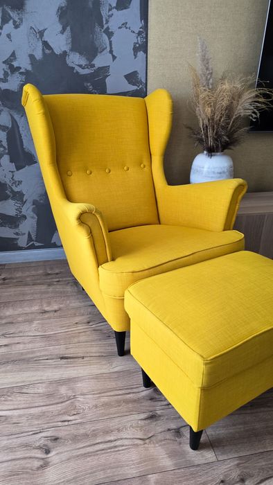 Fotel uszak i podnóżek Ikea