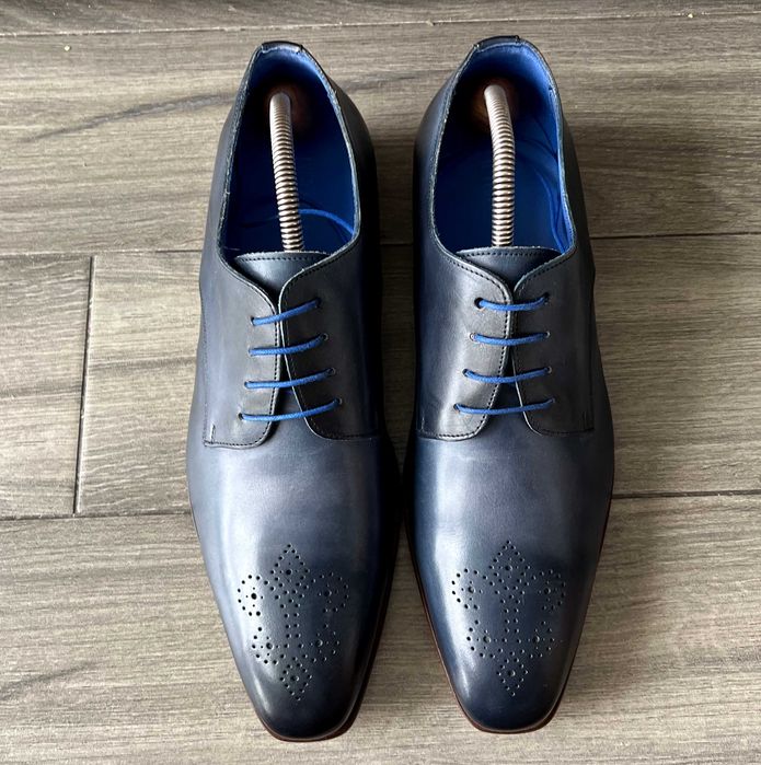 Нові Mr Fiarucci 44 Іспанія Броги Сині Шкіряні Оксфорди Чоловічі Туфлі