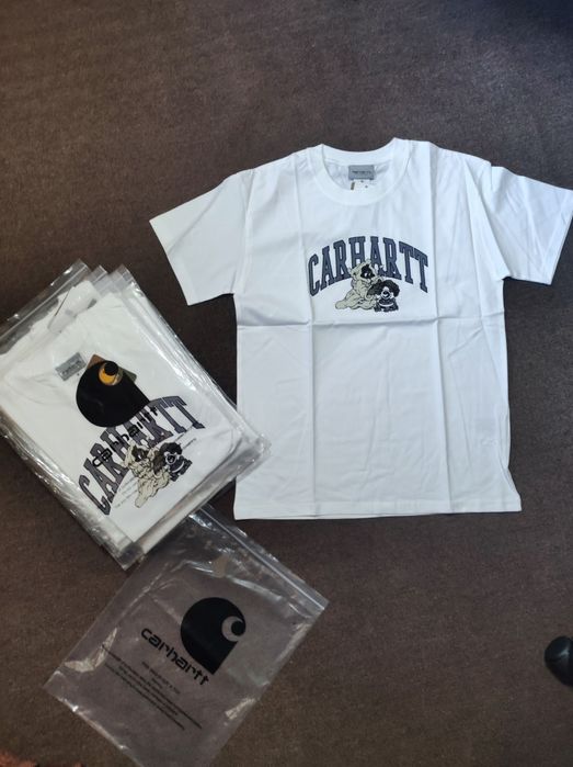 Футболка чоловіча " CARHARTT ", білого кольору з принтом, 100% котон