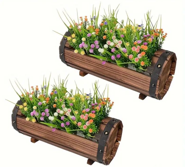 4 osłonki drewniane vintage