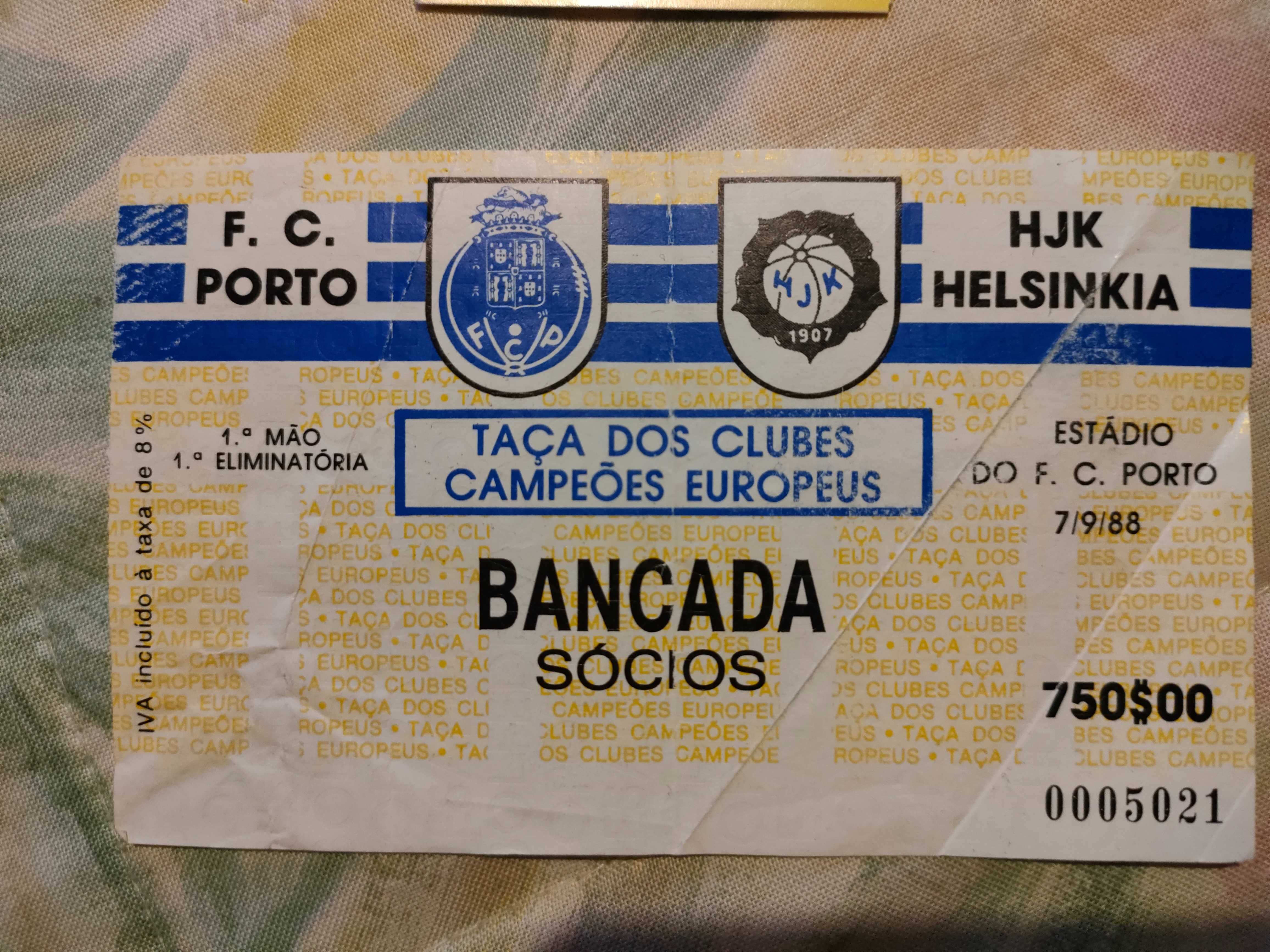 Bilhete do F.C. Porto Vs  HJK Helsinkia