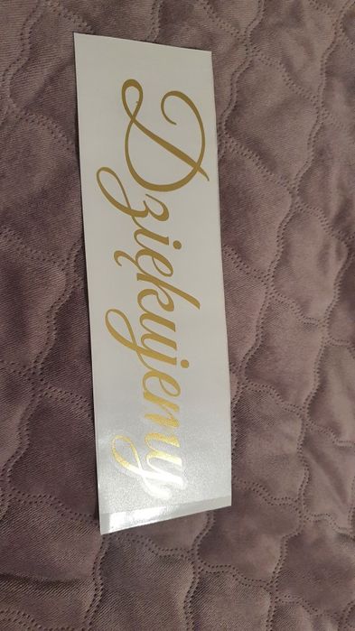 Złoty napis wesele ślub skrzynka na koperty  naklejka wedding