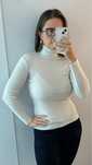 Beżowy golf ok by koton S Klasyczny Basic sweter z golfem