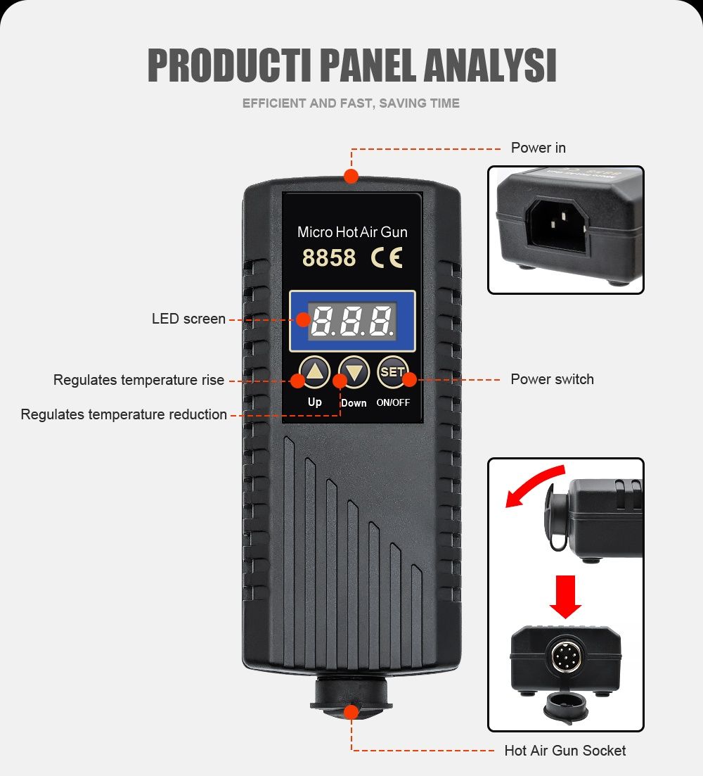 Фен для пайки JCD 8208 и JCD8858