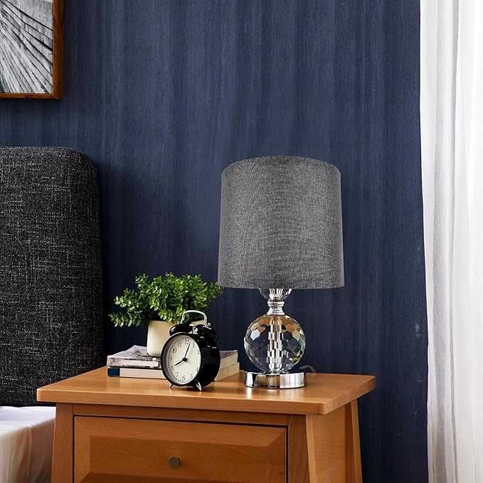 NOLITOY Abażur z tkaniny bawełnianej szary średnica 20 cm