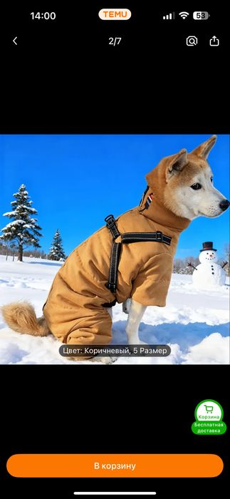 Зимний комбинезон для собачки