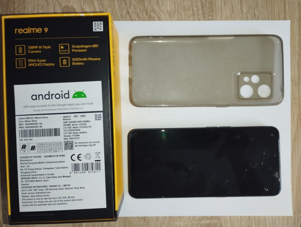 Realme 9  8/128 (uszkodzony wyswietlacz)