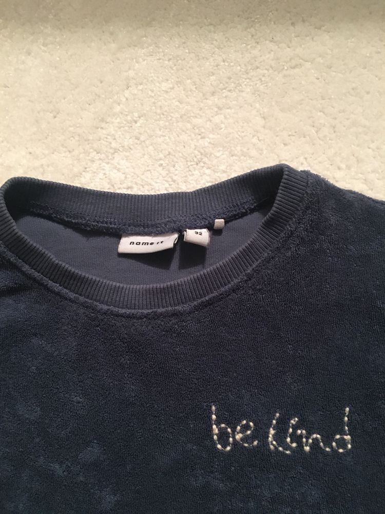 Bluza name it 92 niebieska frotte be kind bawełna