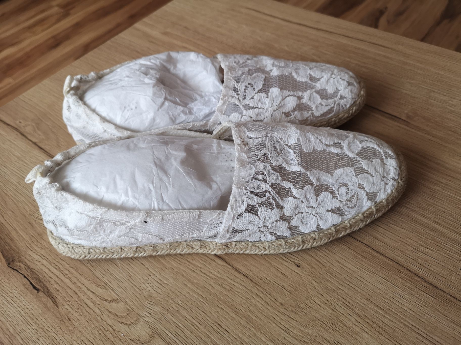 Balerinki espadryle koronka H&M rozm 40 wiosna