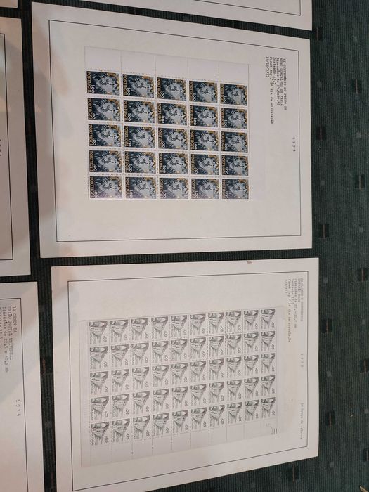 Lote 8 Folhas Inteiras de Selos novos Portugueses - Anos 70