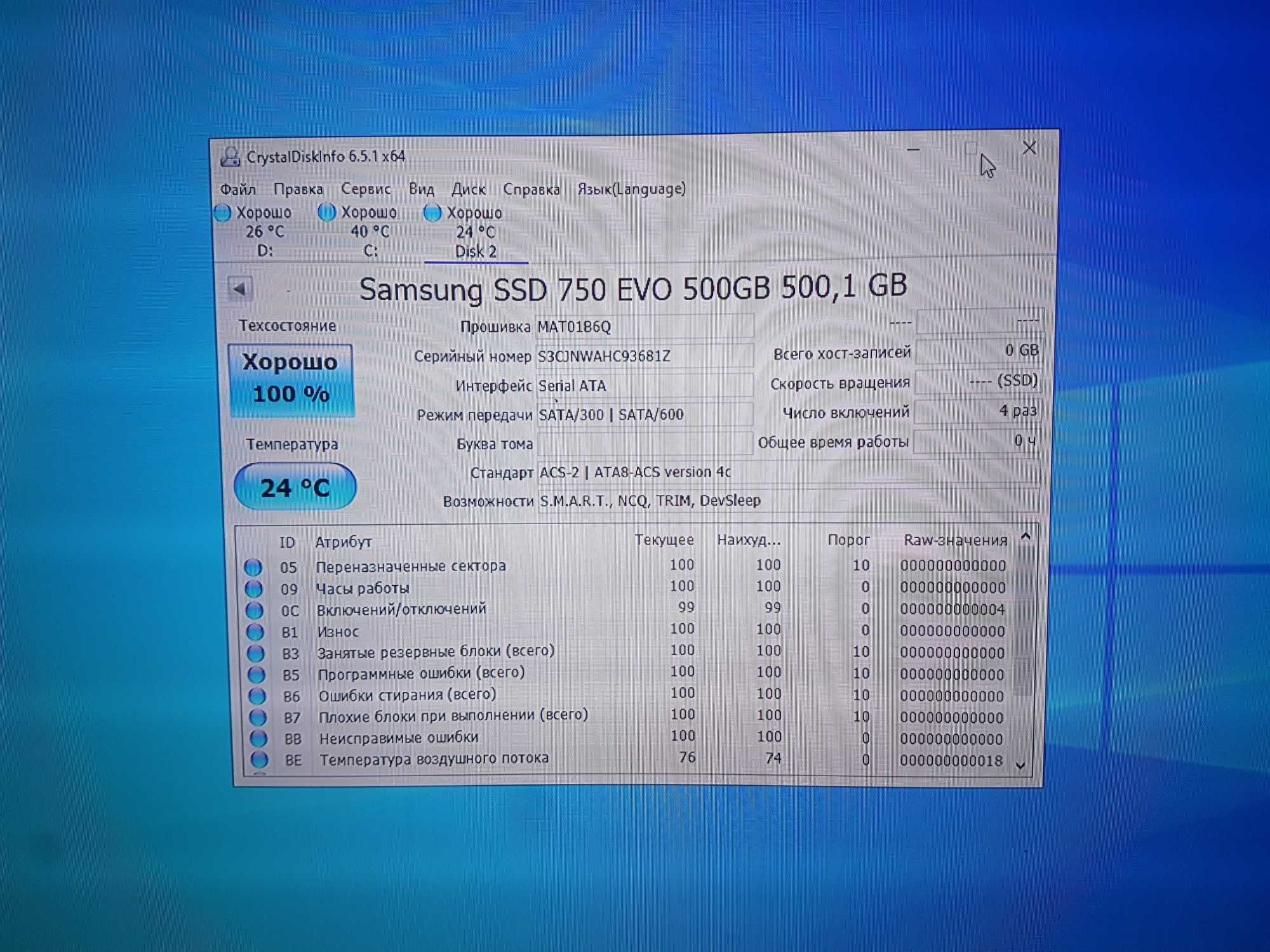 Samsung SSD EVO 750 500GB