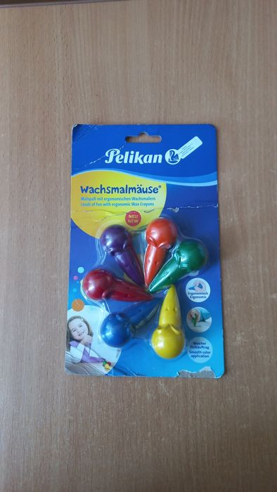 Нові спеціальні воскові олівці Pelikan Mouse для дітей від 6 міс- 1 р