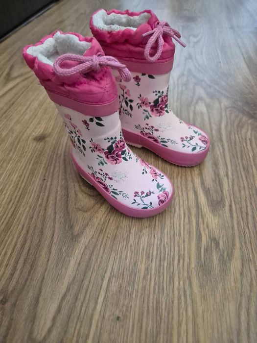 Ocieplane kalosze dla dziewczynki w rozmiarze 19