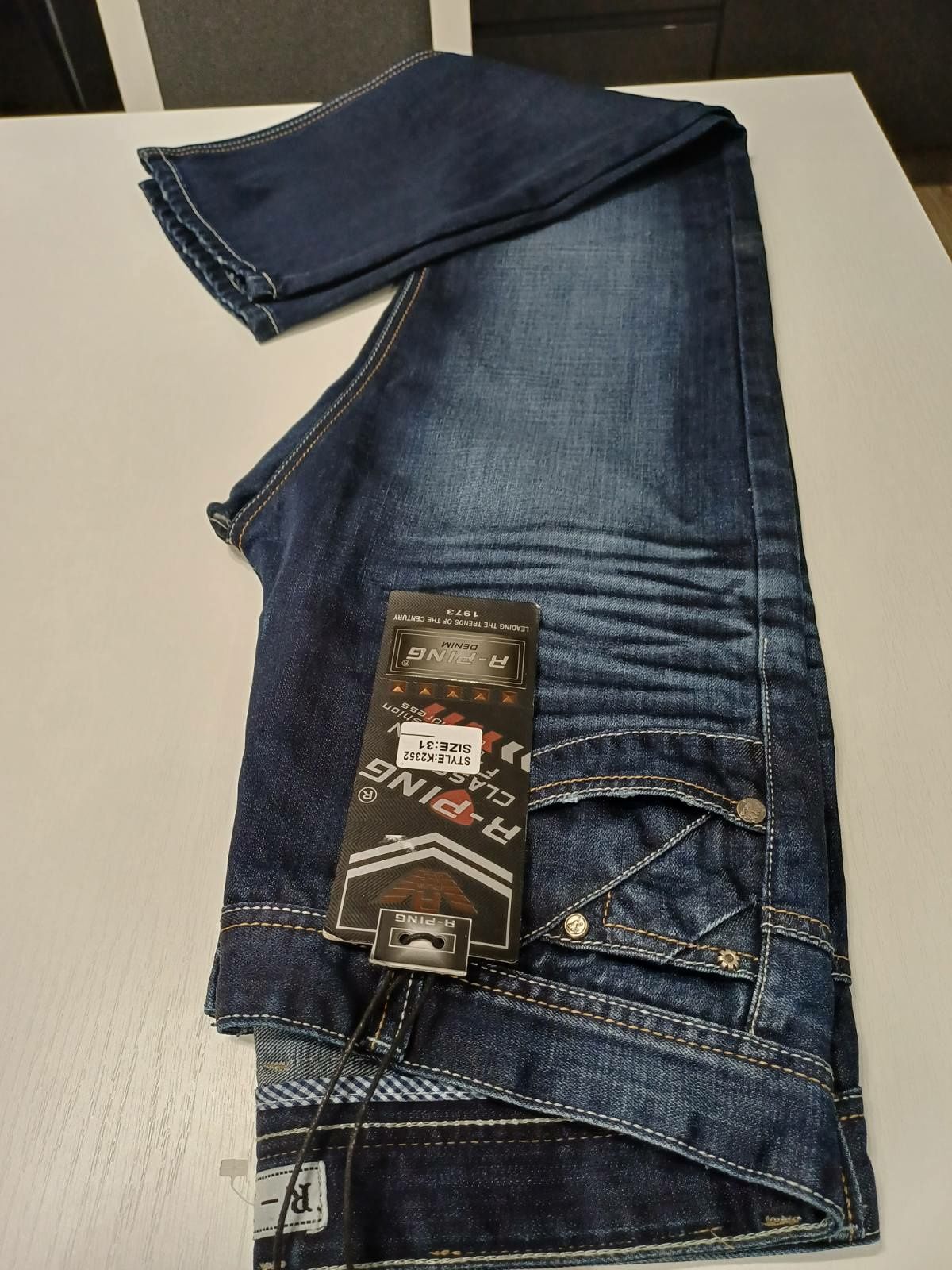 Spodnie męskie nowe granatowy jeans R - Ping rozm L.
