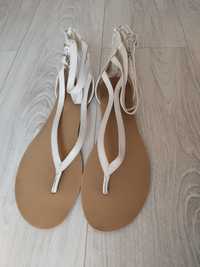 Sandały damskie białe japonki, rozmiar 43