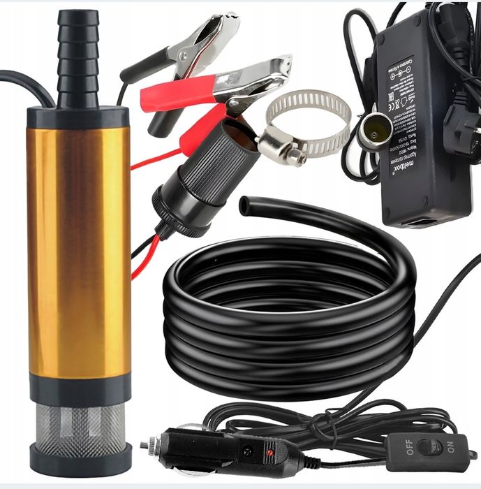 Pompka Pompa DO SPUSZCZANIA PALIWA ELEKTRYCZNA wody ropy oleju WĄŻ 12v