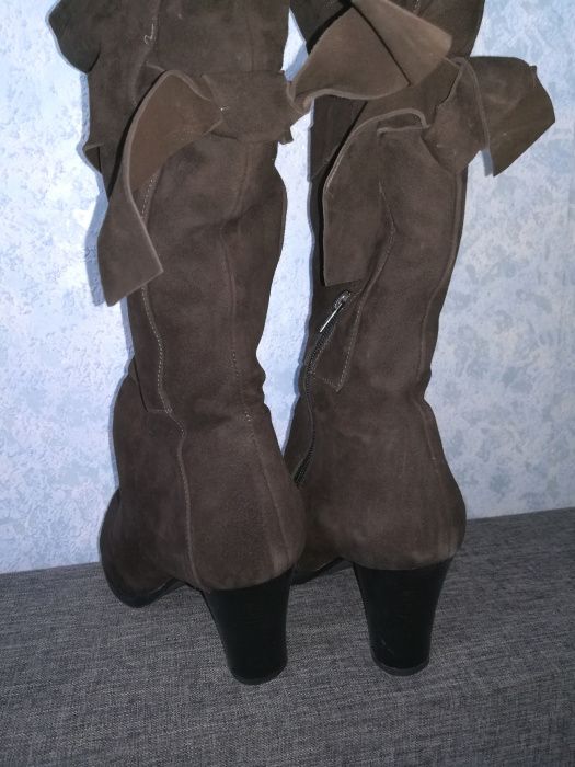 Замшевые сапоги зимние