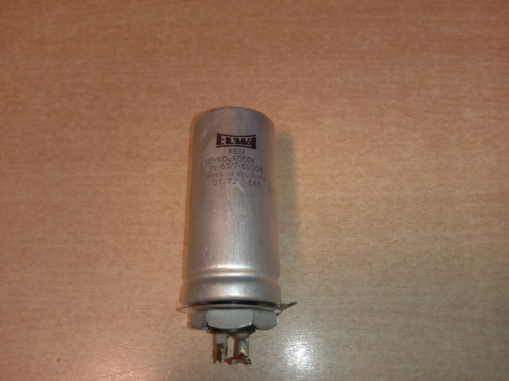 Kondensator elwa 100+100 uF - 350V do lampowca