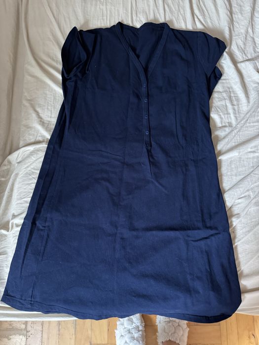 2 koszule ciążowe porodowe szara i granatowa M/L