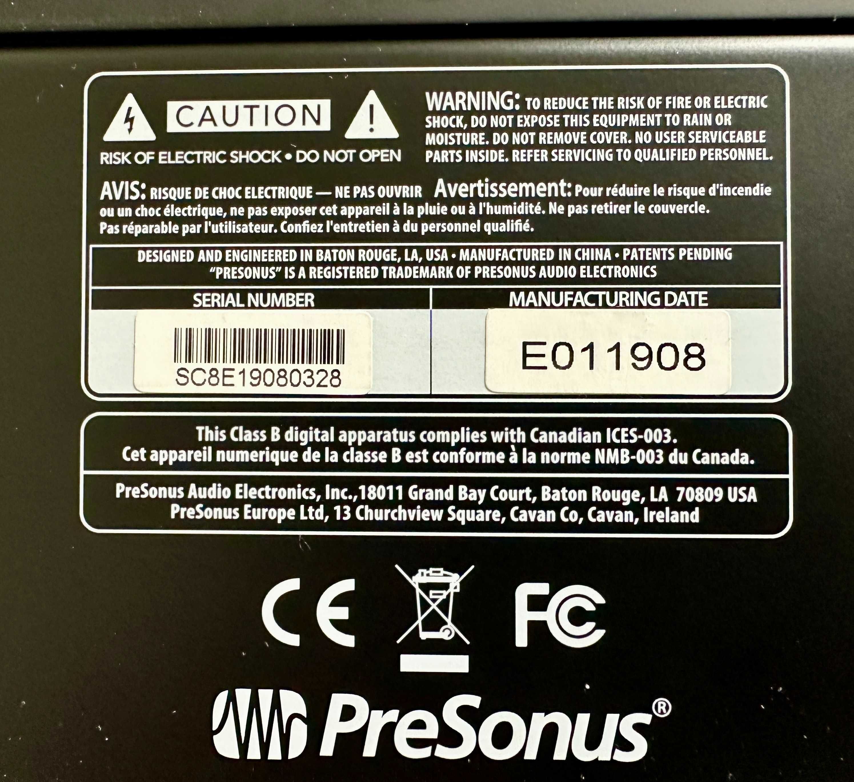 Interfejs audio PreSonus Studio 1810c - jak nowy