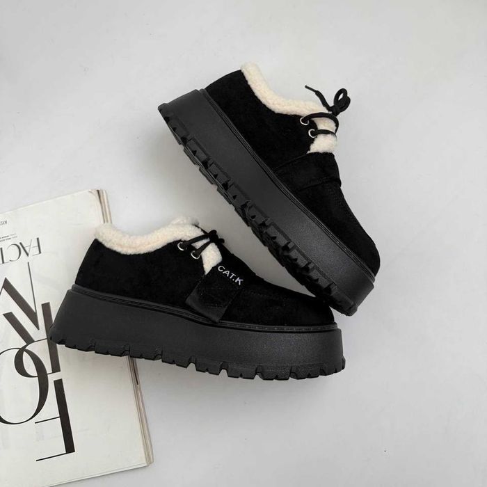 Жіночі зимові лофери [36-41] тепле стильне взуття