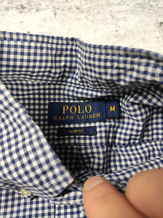 Koszula Ralph Lauren męska slim krata elegancka r. M