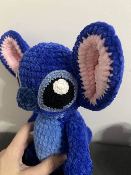 Мʼяка іграшка Стіч вʼязана ручна робота подарунок на Миколая новий рік