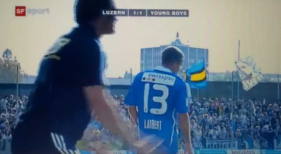 camisola futebol matchworn FC LUZERN Christophe Lambert