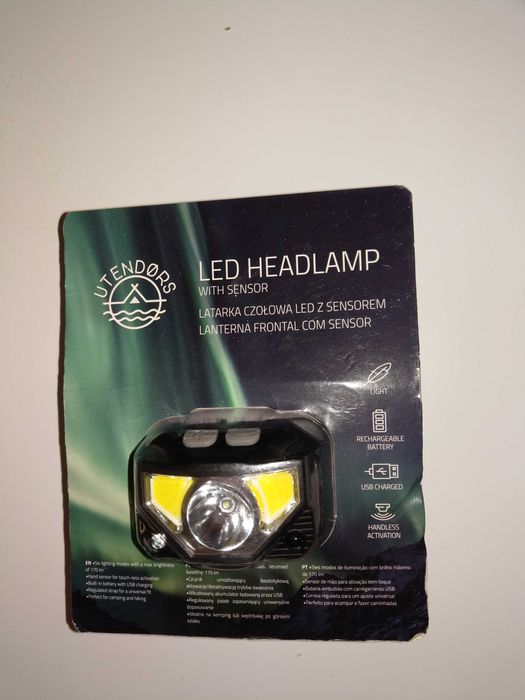 Czołówka latarka czołowa akumulatorowa USB LED 170lm