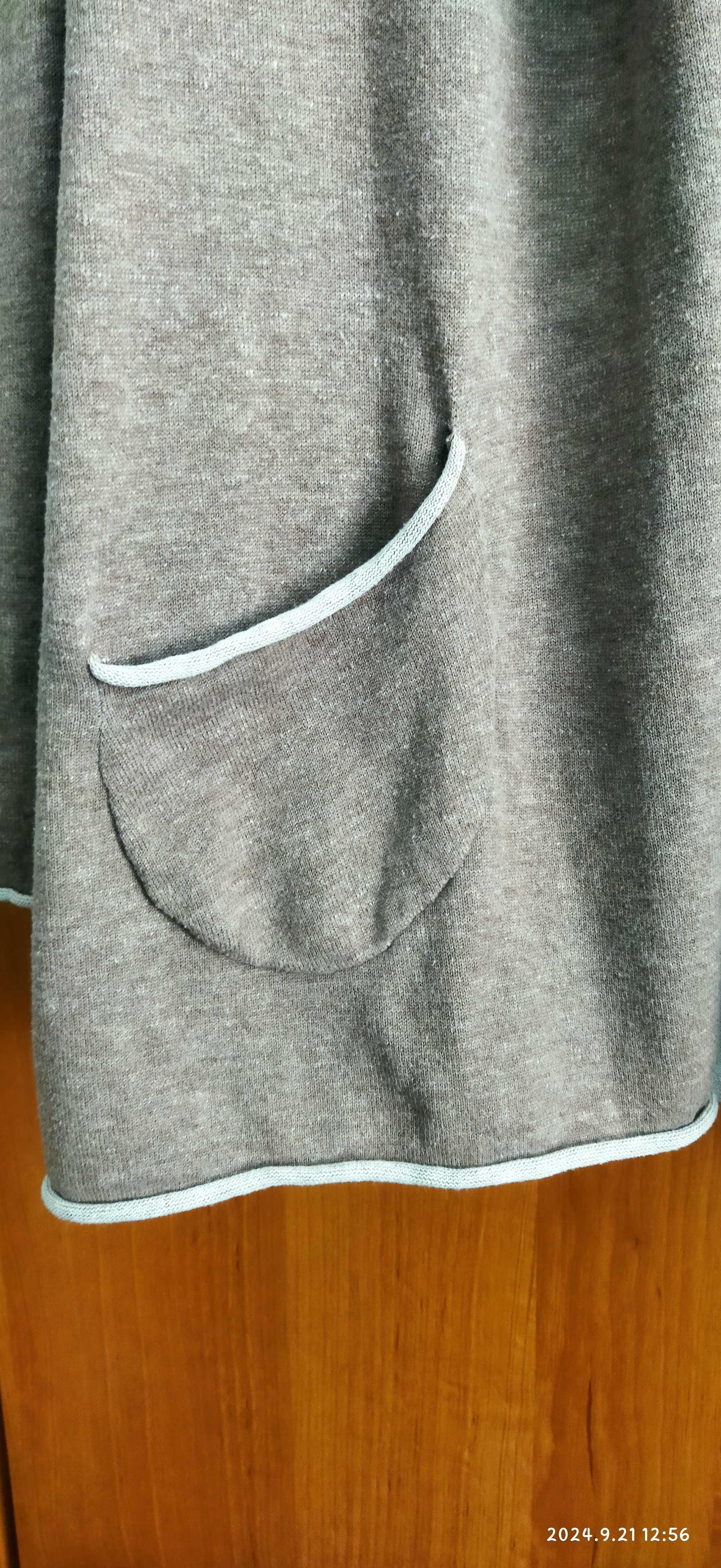 Montego Sweter, kardigan damski, luźny, bawełniany 100%, beżowy  L/40