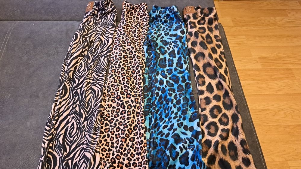 Dzwony welurowe panterka dla dziewczynki roz.140/146