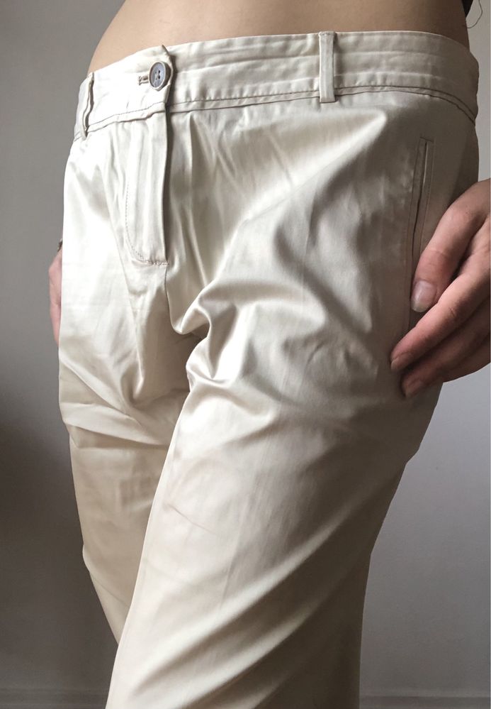 Calças formais Massimo Dutti creme