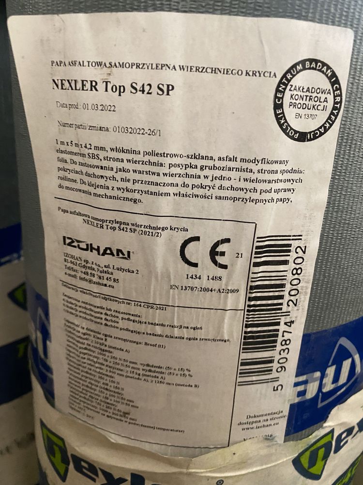 Papa samoprzylepna nowa Nexler Top S42 SP 5 m2, 2rolki