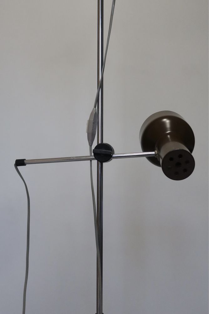 Brązowa szwedzka lampa podłogowa vintage 1960 modern stojąca
