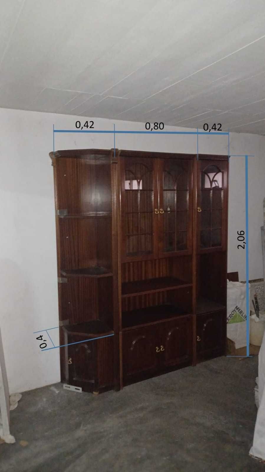 Movel de Sala de Madeira Maciça e Cor Mogno