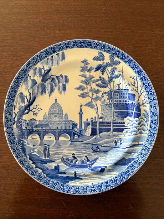 Prato de cerâmica inglesa SPODE raro de 1815 carimbo 5, PREÇO UNITÁRIO