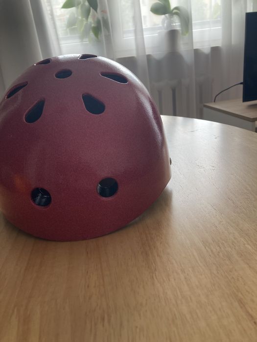 Kask rowerowy różowy z brokatem na rolki dziecięcy