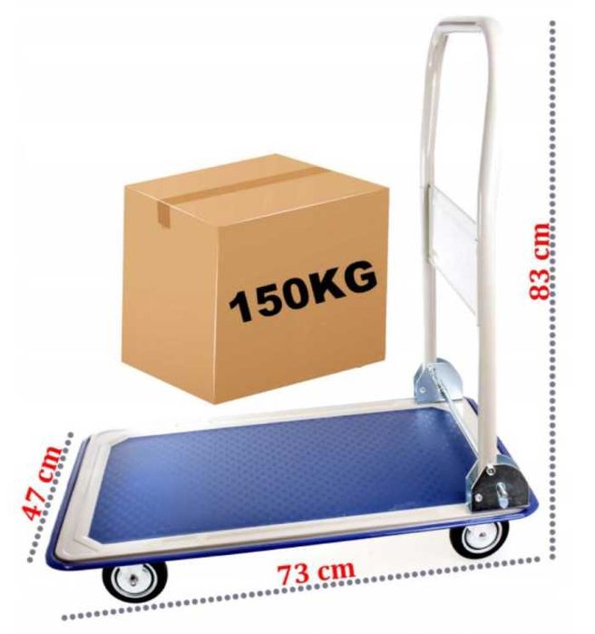 вантажний візок платформенного типу, 150кг, грузовая тележка платформа
